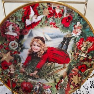 John Gossman Vintage porcelain plate: " Christmas Delivery " Pre-owned